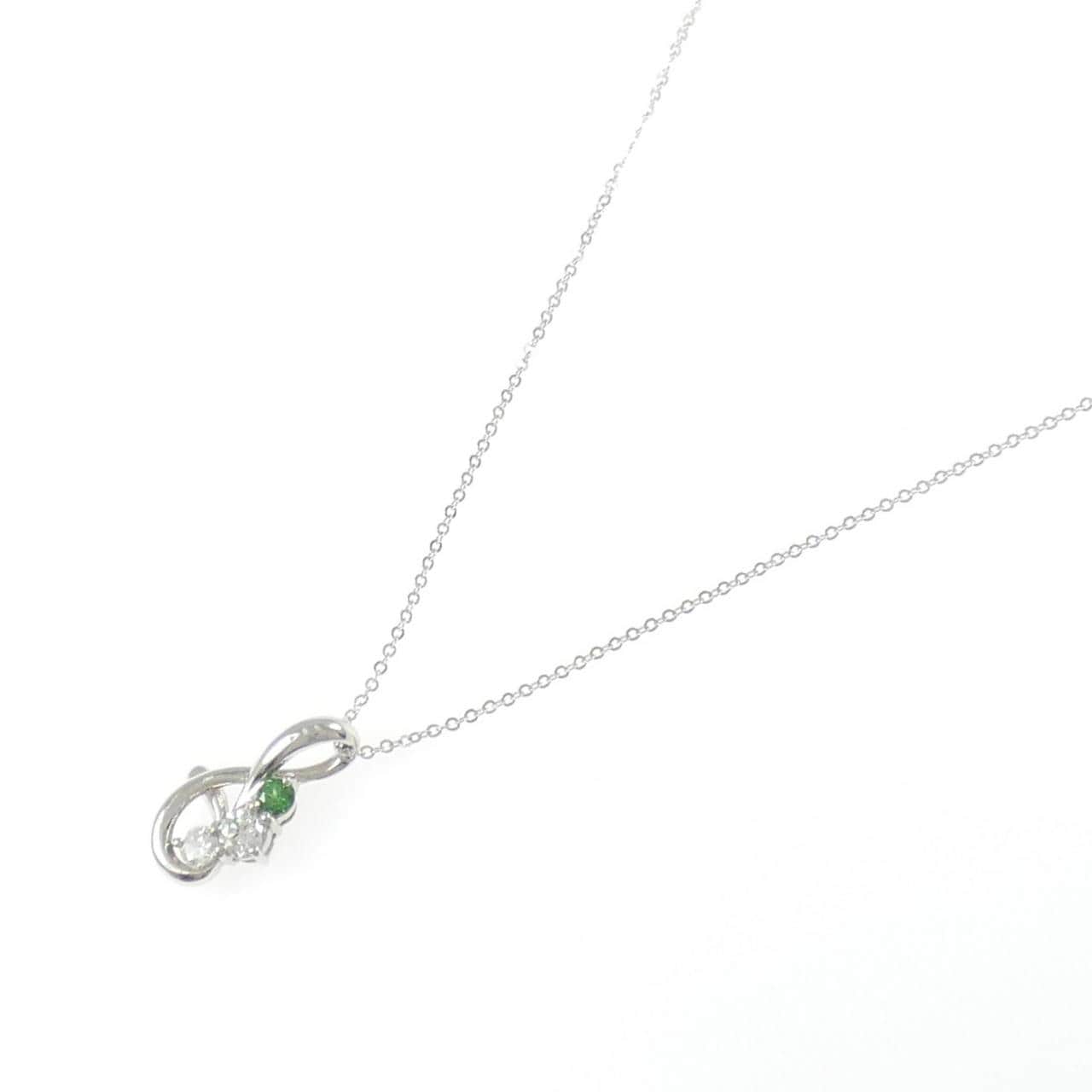 PT900/PT950 グリーンガーネット ネックレス