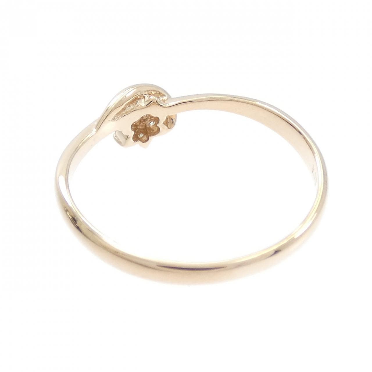 K18PG フラワー ダイヤモンド リング 0.07CT
