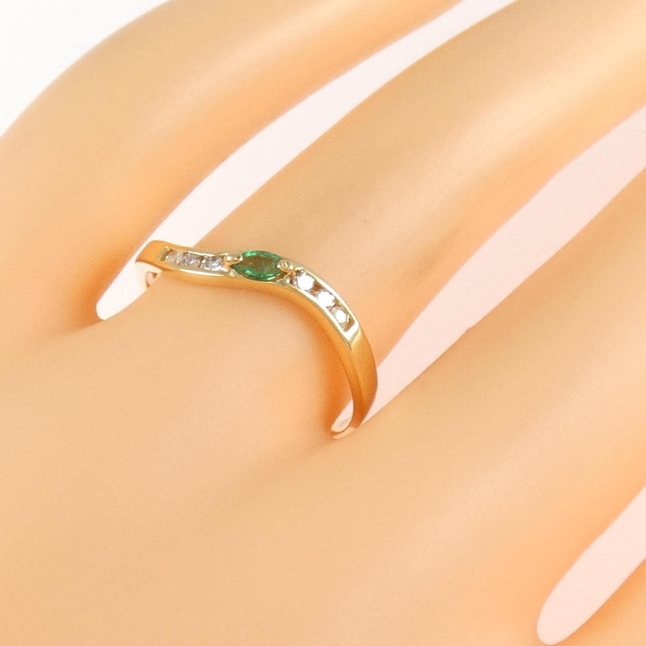 K18YG エメラルド リング 0.08CT