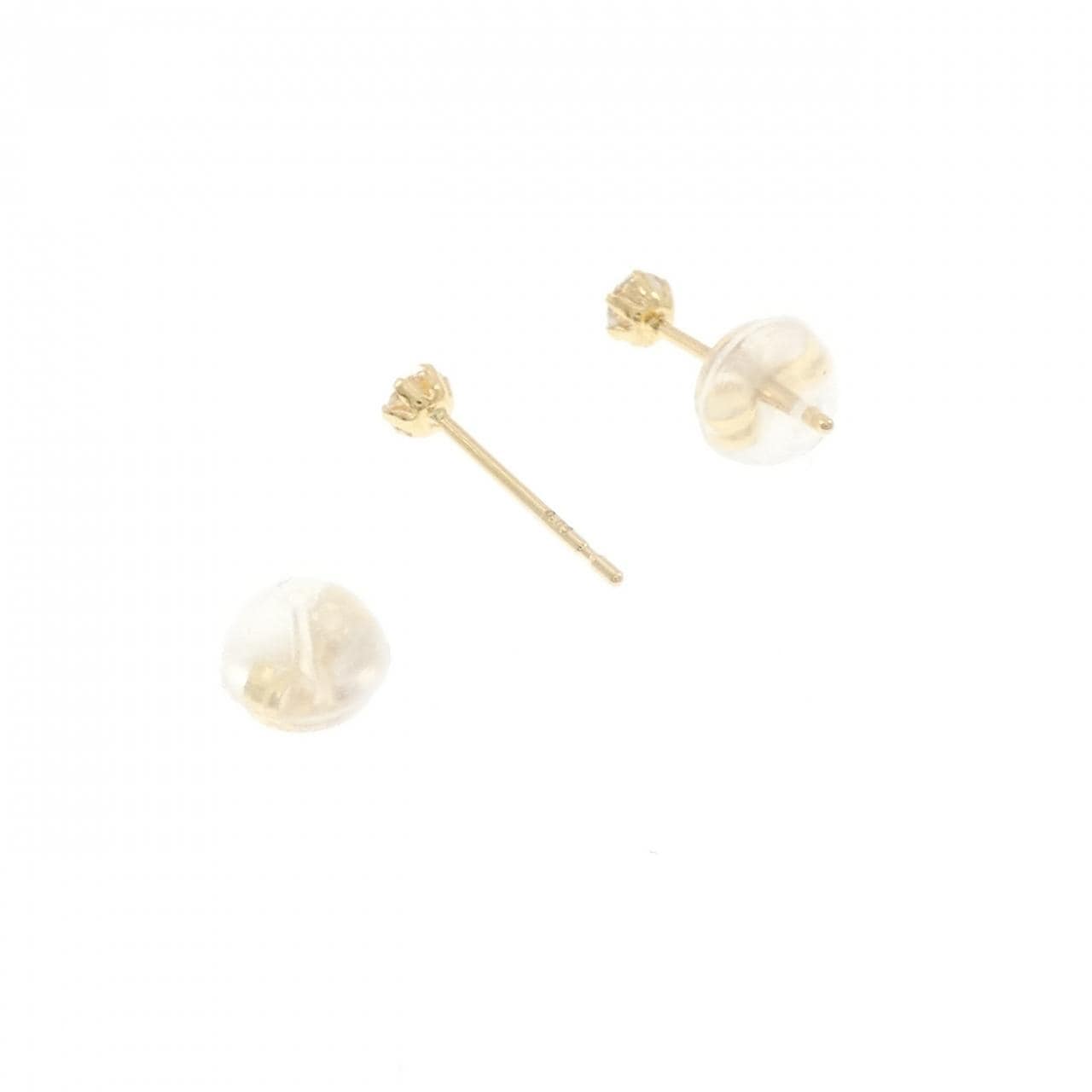 K18YG ソリティア ダイヤモンド ピアス 0.10CT