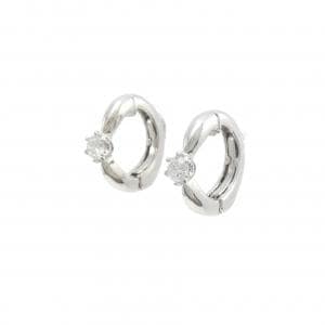 K18WG solitaire Diamond earrings 0.20CT