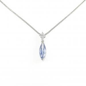 PT900/PT850 フラワー サファイヤ ネックレス 1.46CT
