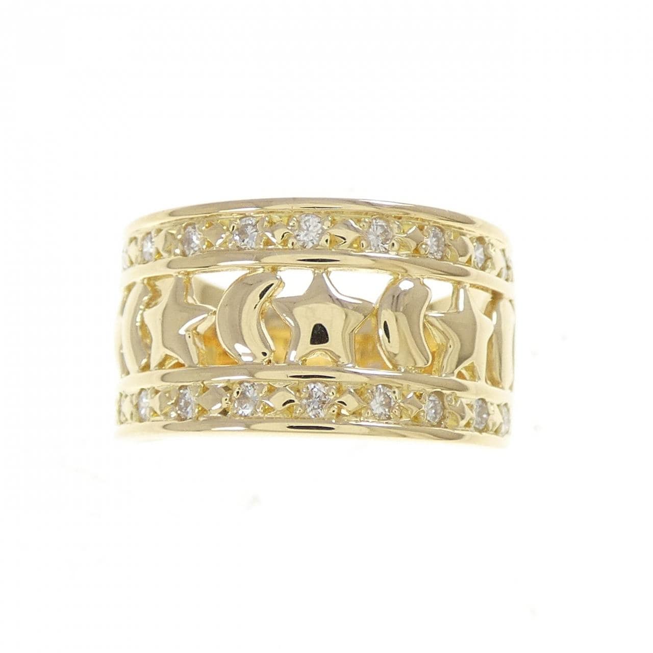 750YG ムーン×スター ダイヤモンド リング