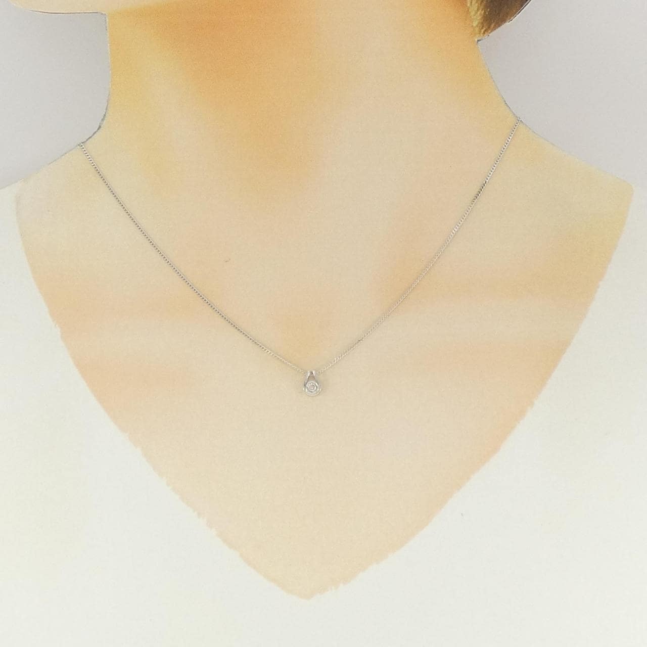K14WG ダイヤモンド ネックレス 0.05CT