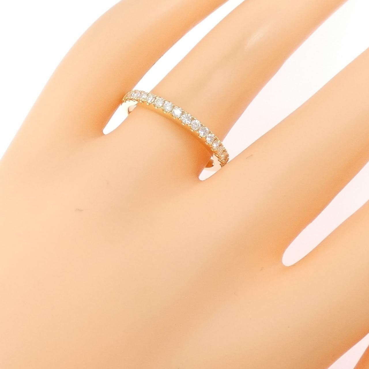 【リメイク】K18YG ハーフエタニティ ダイヤモンド リング 0.32CT