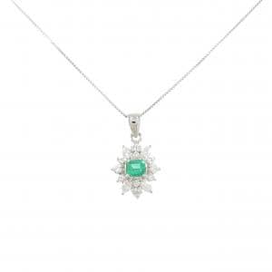 PT900/PT850 エメラルド ネックレス 0.24CT