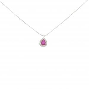 K18WG ルビー ネックレス 0.14CT