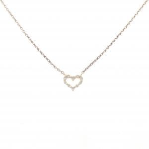 アガット ハート ダイヤモンド ネックレス 0.06CT