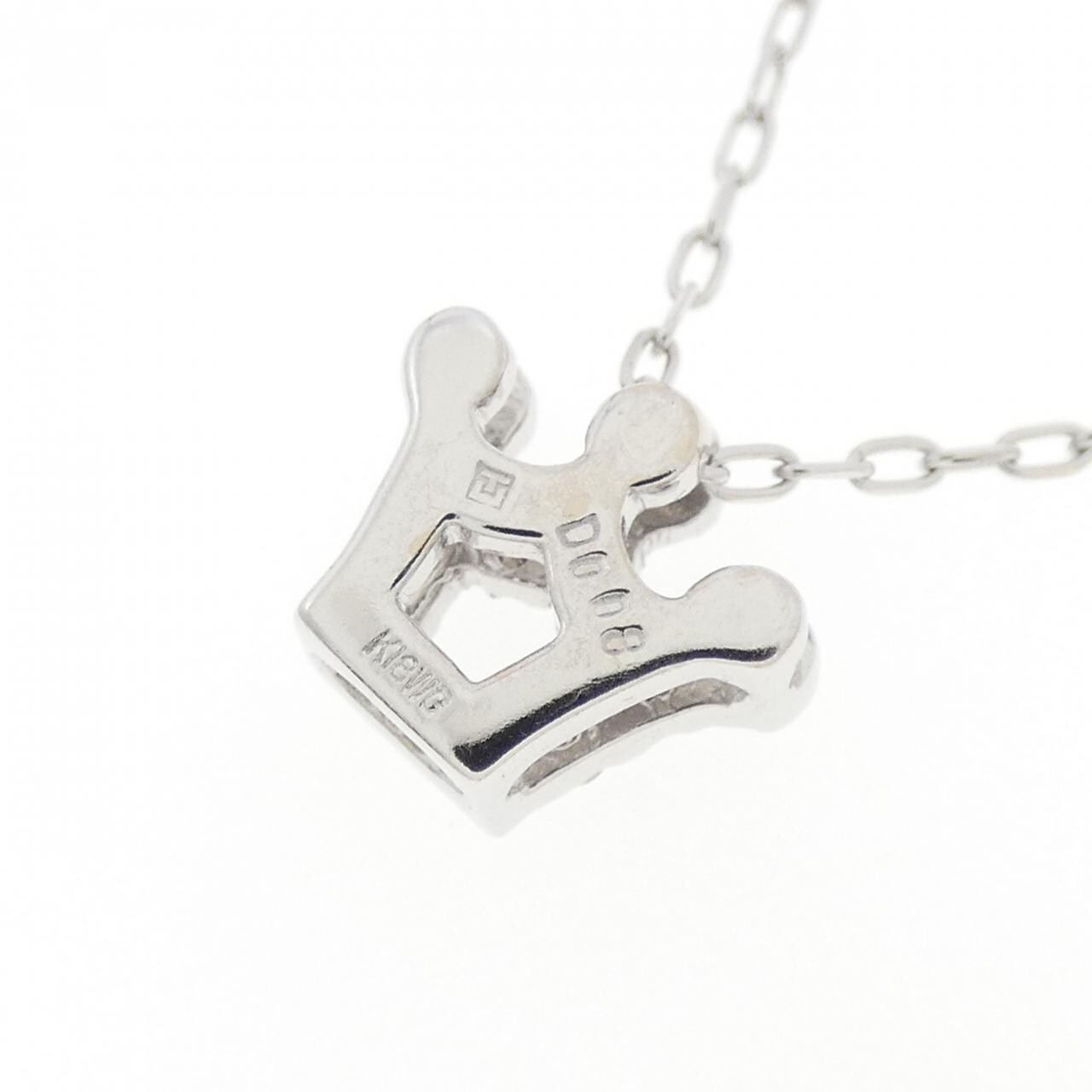 K18WG クラウン ダイヤモンド ネックレス 0.08CT