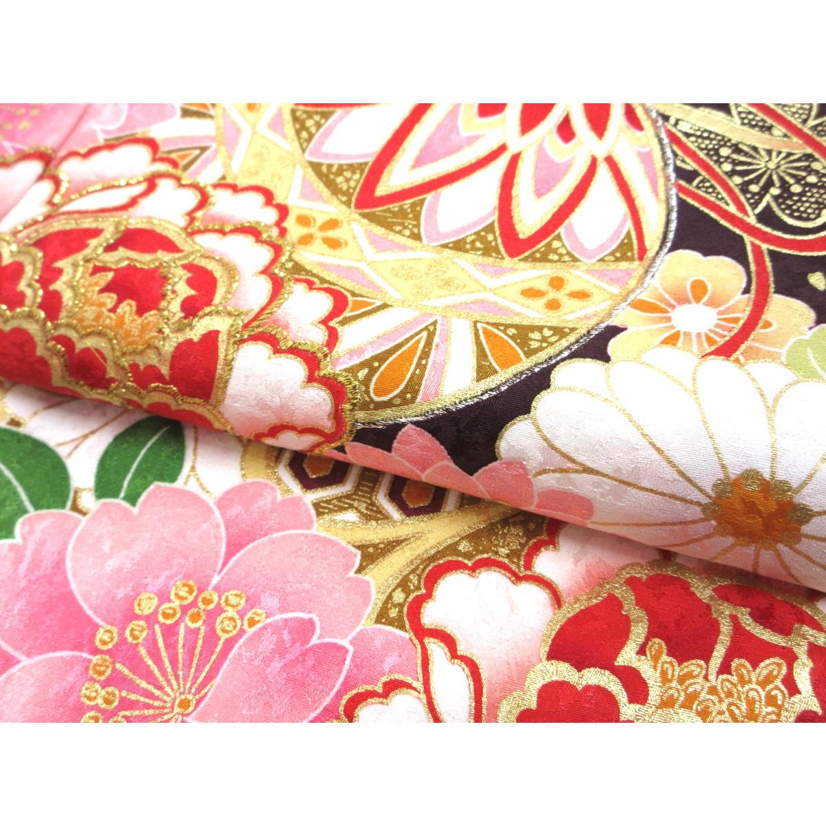 振袖　友禅金彩加工　刺繍入りボカシ染