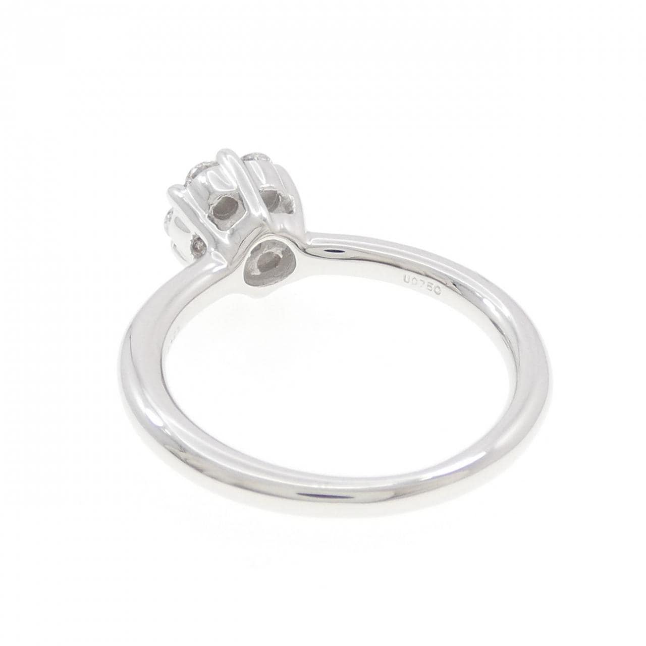 750WG フラワー ダイヤモンド リング 0.50CT