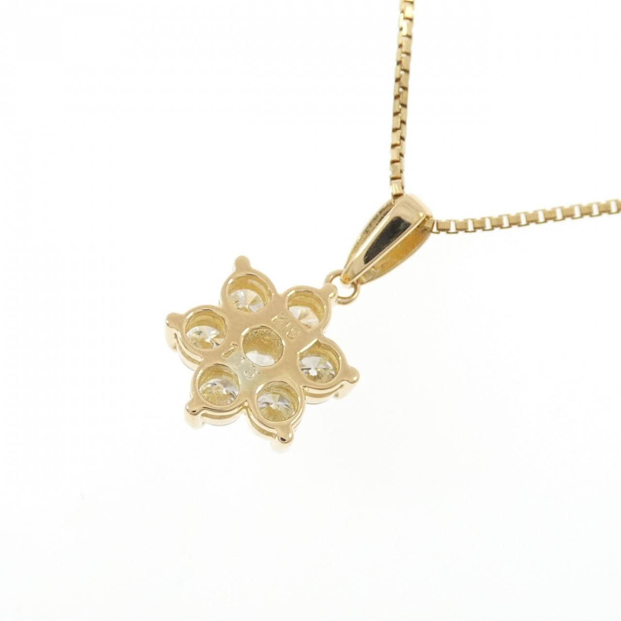 K18YG フラワー ダイヤモンド ネックレス 1.13CT
