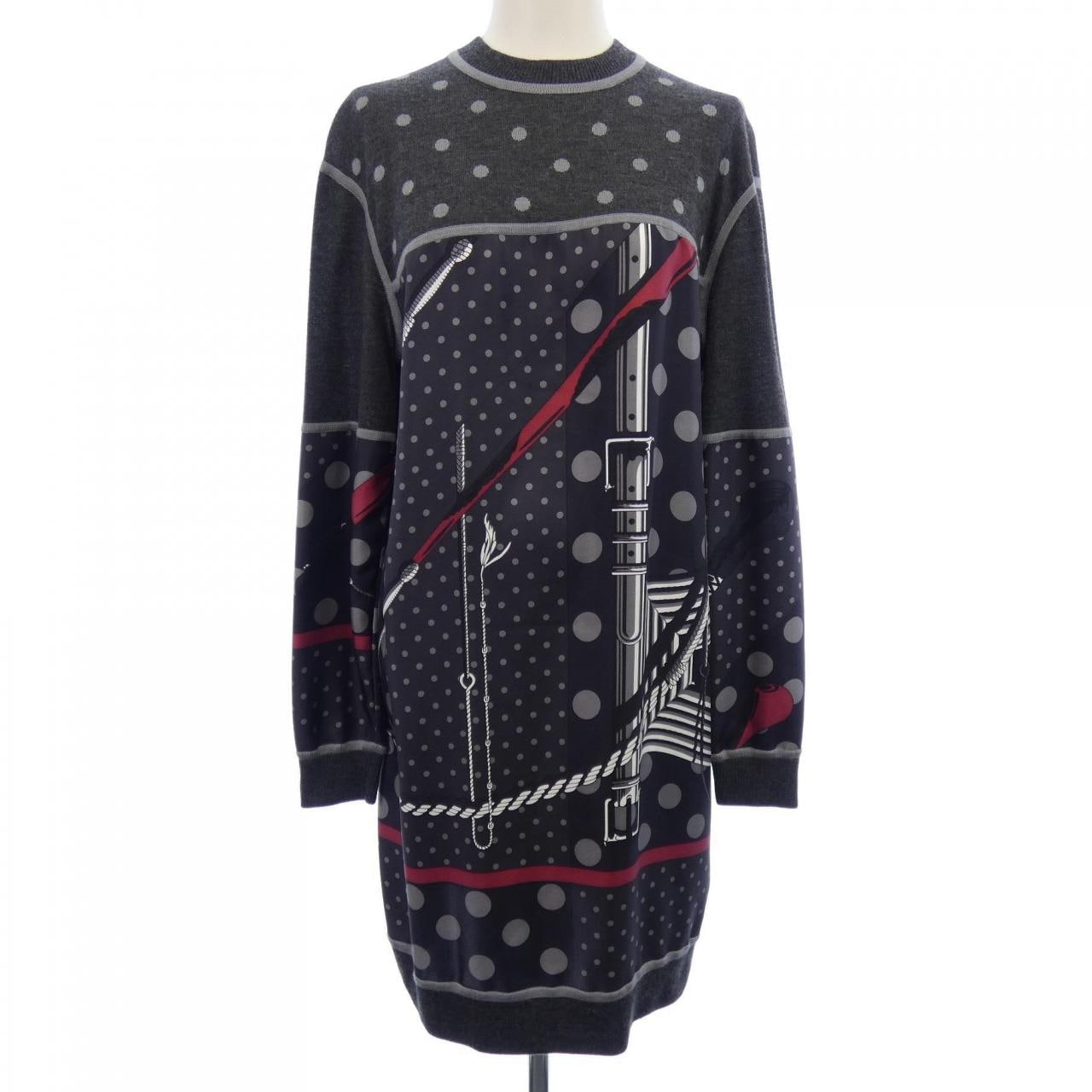 エルメス HERMES CLIL-CLAC A POIS *17-7754 ツイルレーヌ ワンピース