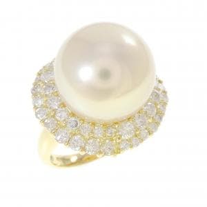 K18YG 白蝶パール リング 15.1mm