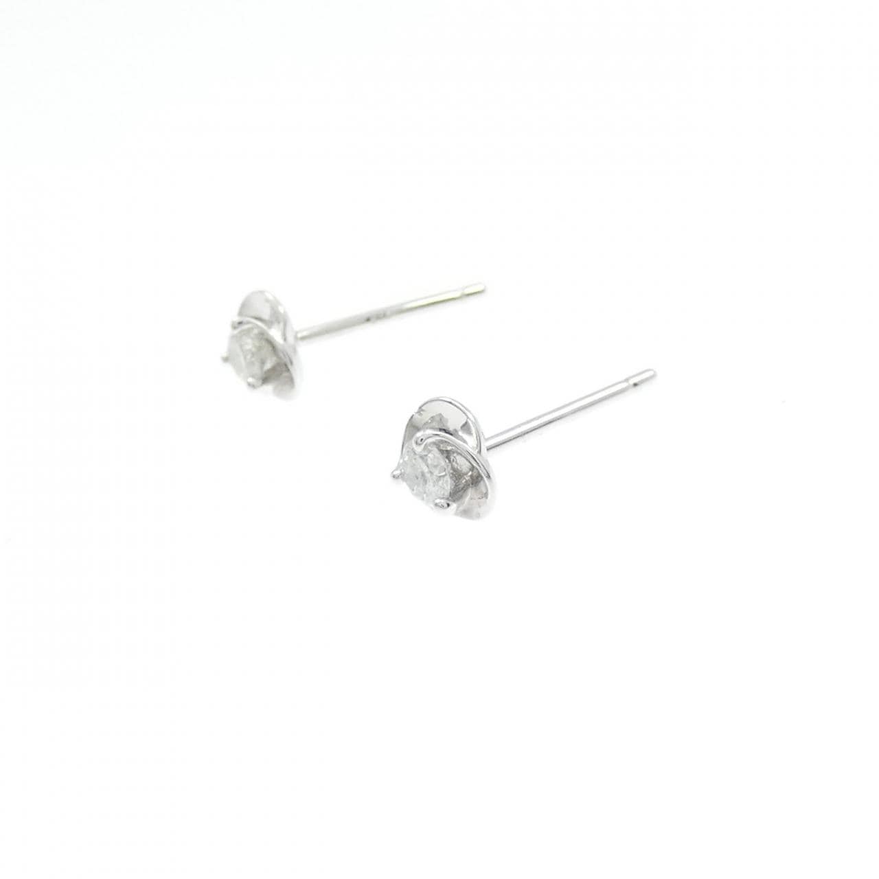 K10WG ダイヤモンド ピアス 0.10CT