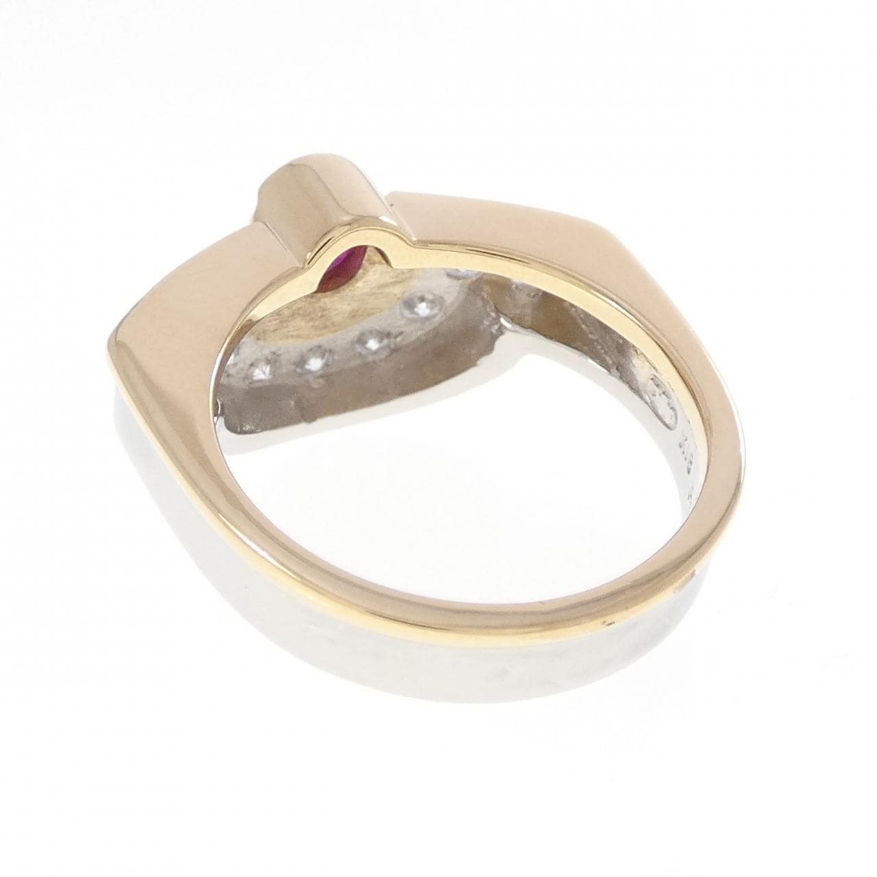 PT900/K18YG 非加熱 ルビー リング 0.62CT ビルマ産
