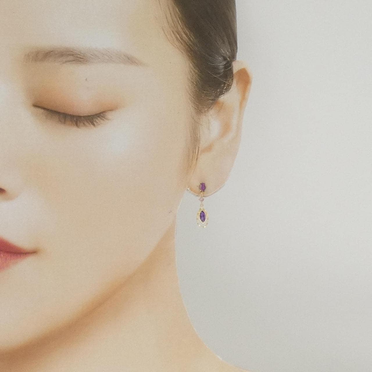 【新品】K10YG カラーストーン ピアス