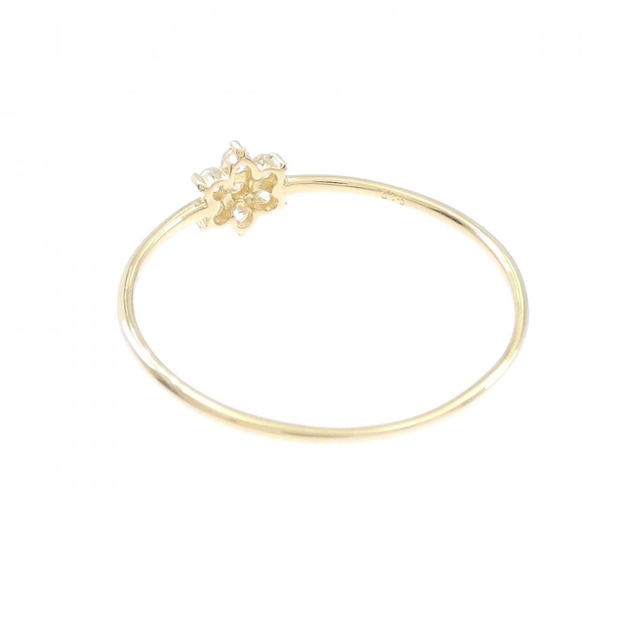 【リメイク】K18YG フラワー ダイヤモンド リング 0.10CT