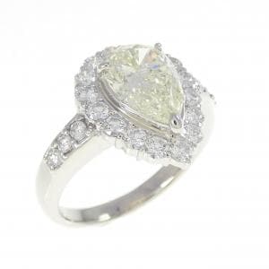 PT900 ダイヤモンド リング 2.005CT VLY SI1 ペアシェイプ