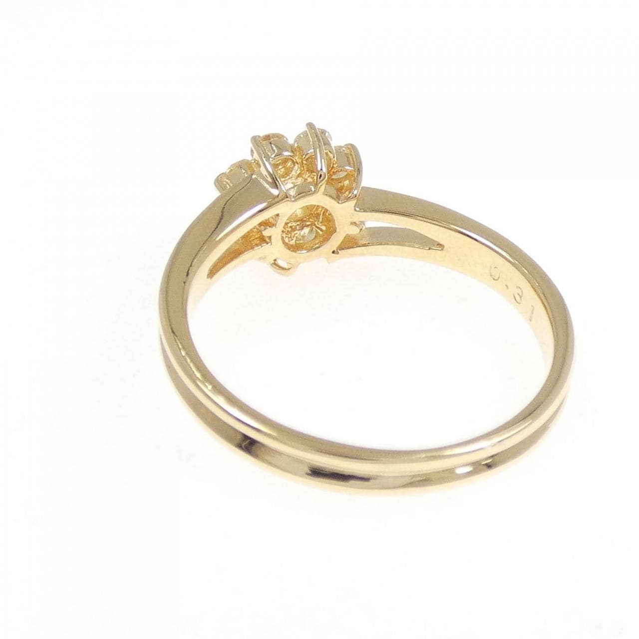 K18YG フラワー ダイヤモンド リング 0.31CT