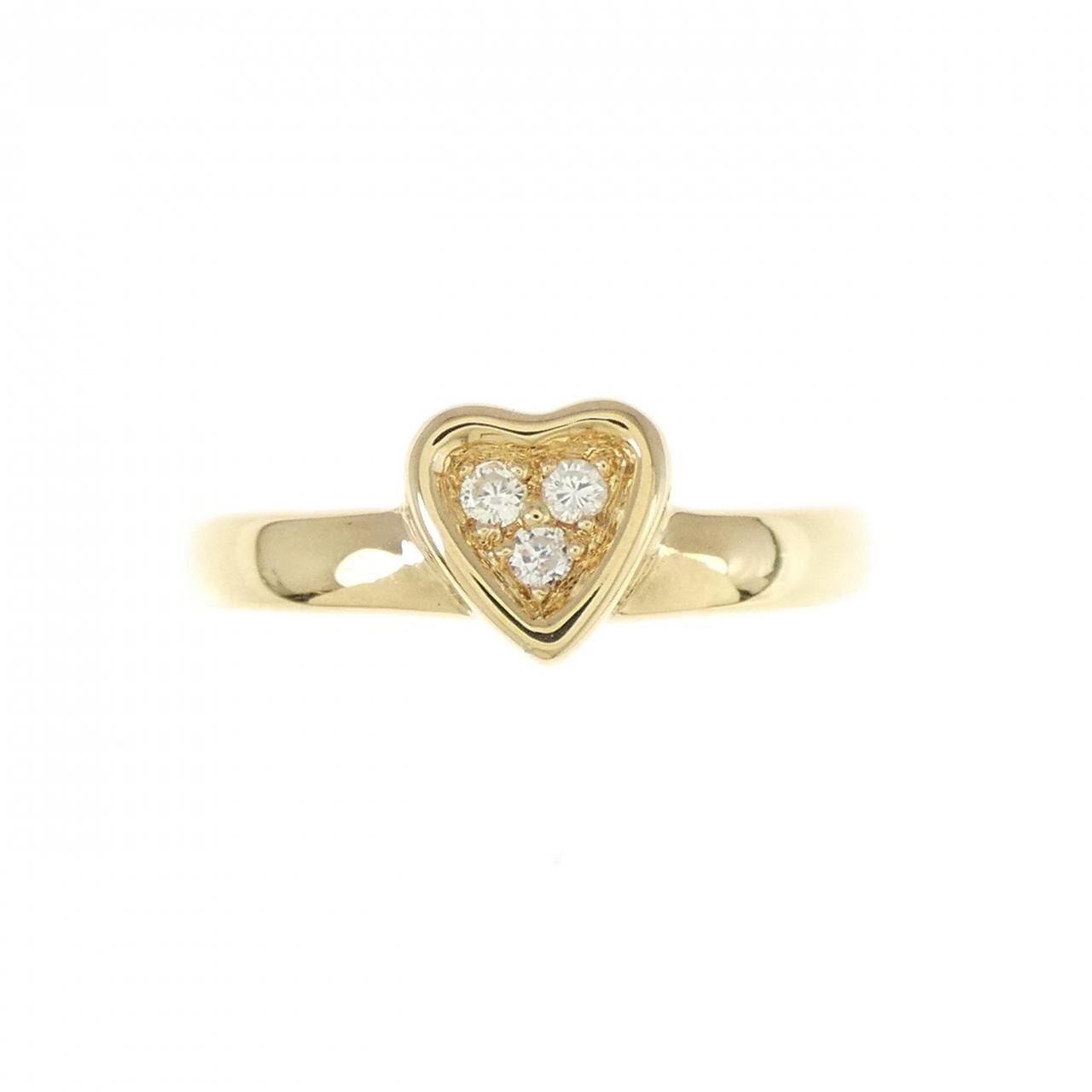 K18YG heart Diamond ring