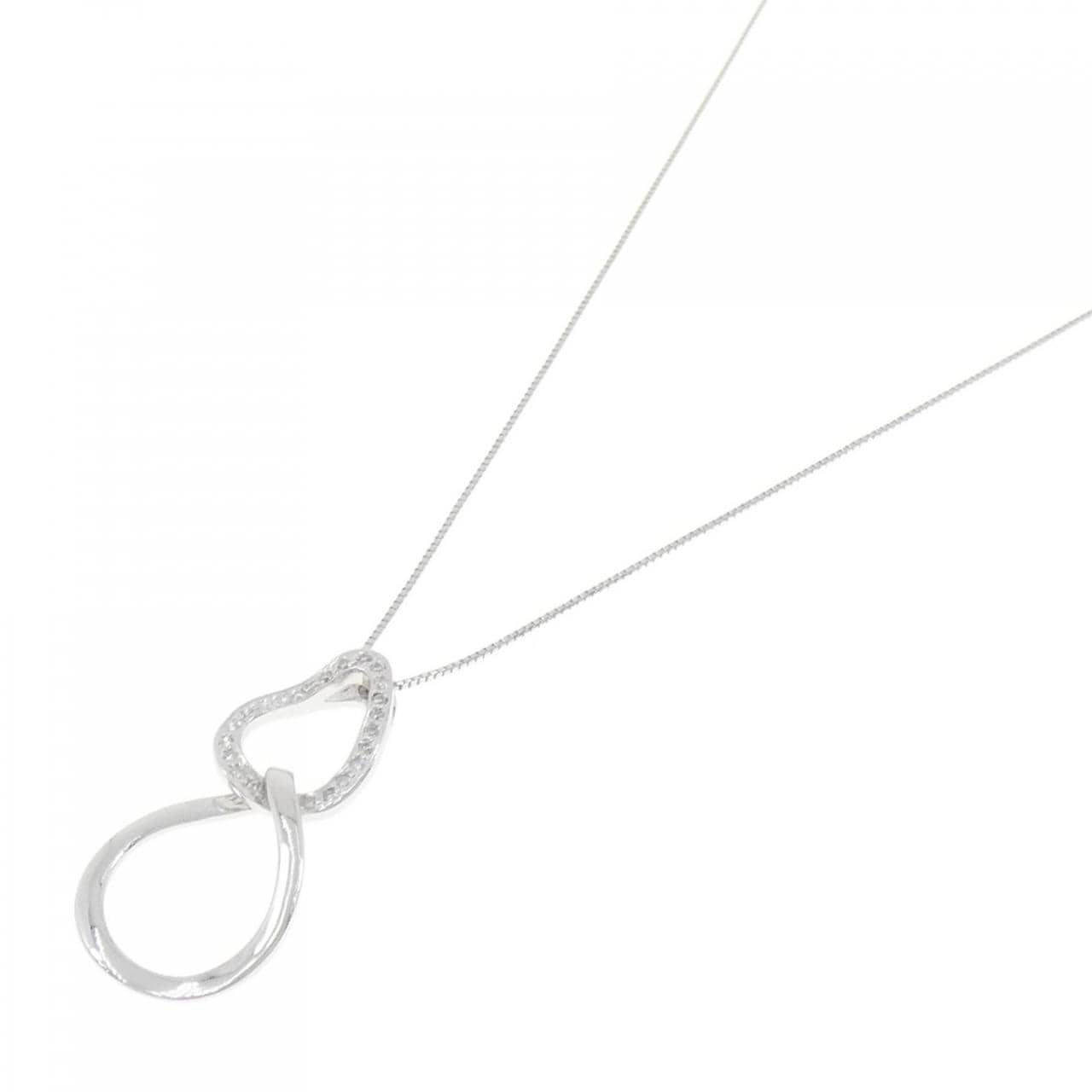 K18WG ダイヤモンド ネックレス 0.13CT