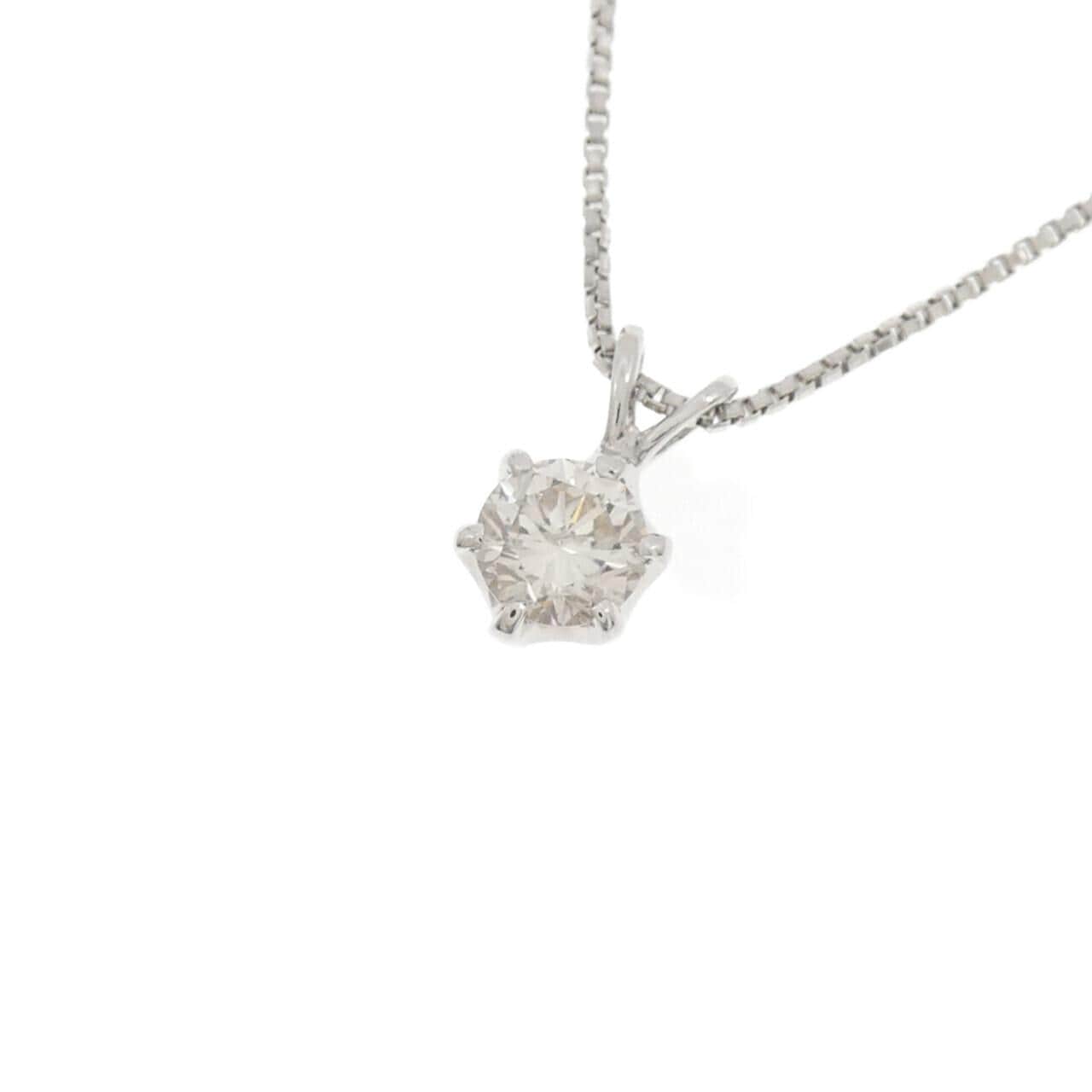 PT900/PT850 ソリティア ダイヤモンド ネックレス 0.34CT