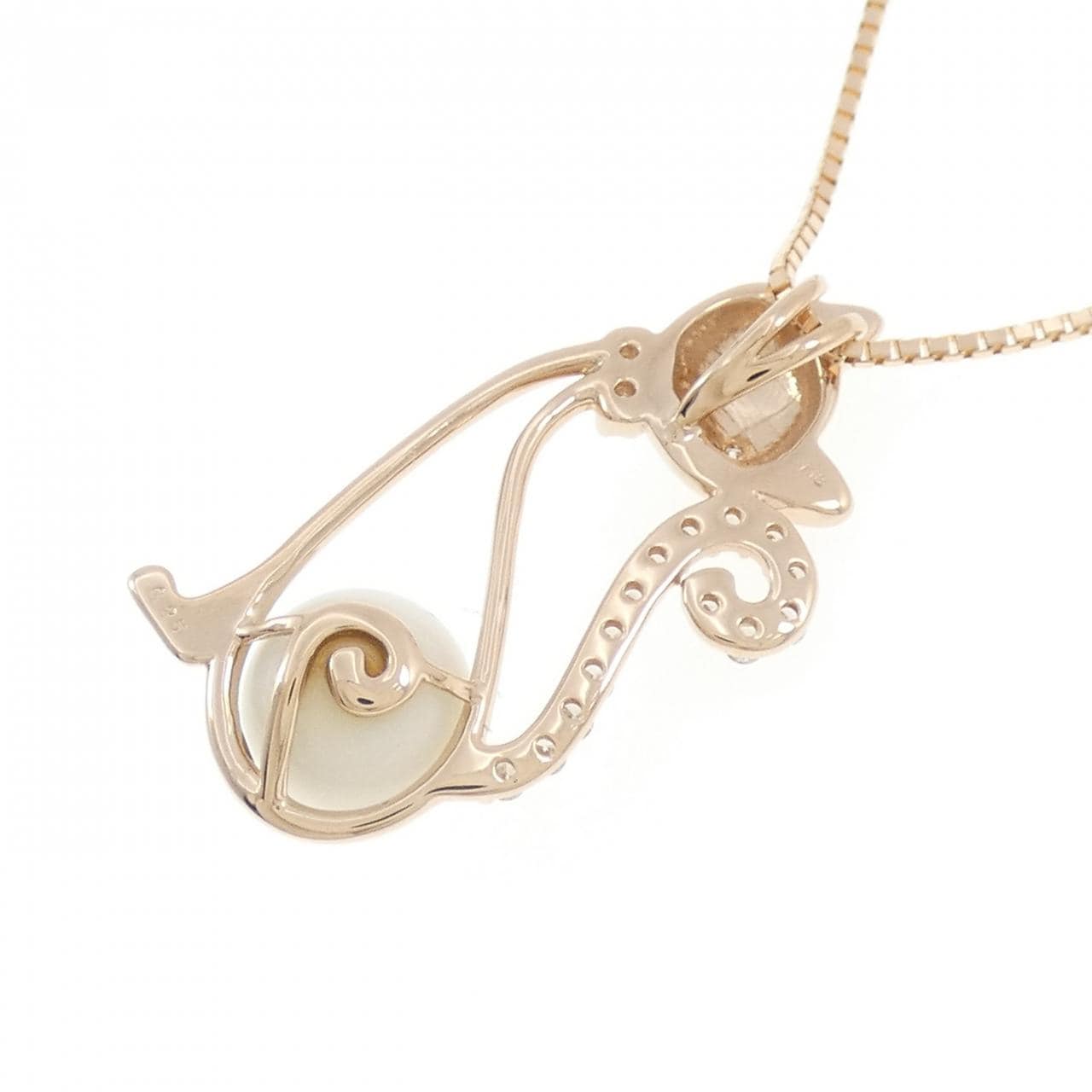 K18PG キャット サンゴ ネックレス 8.3mm