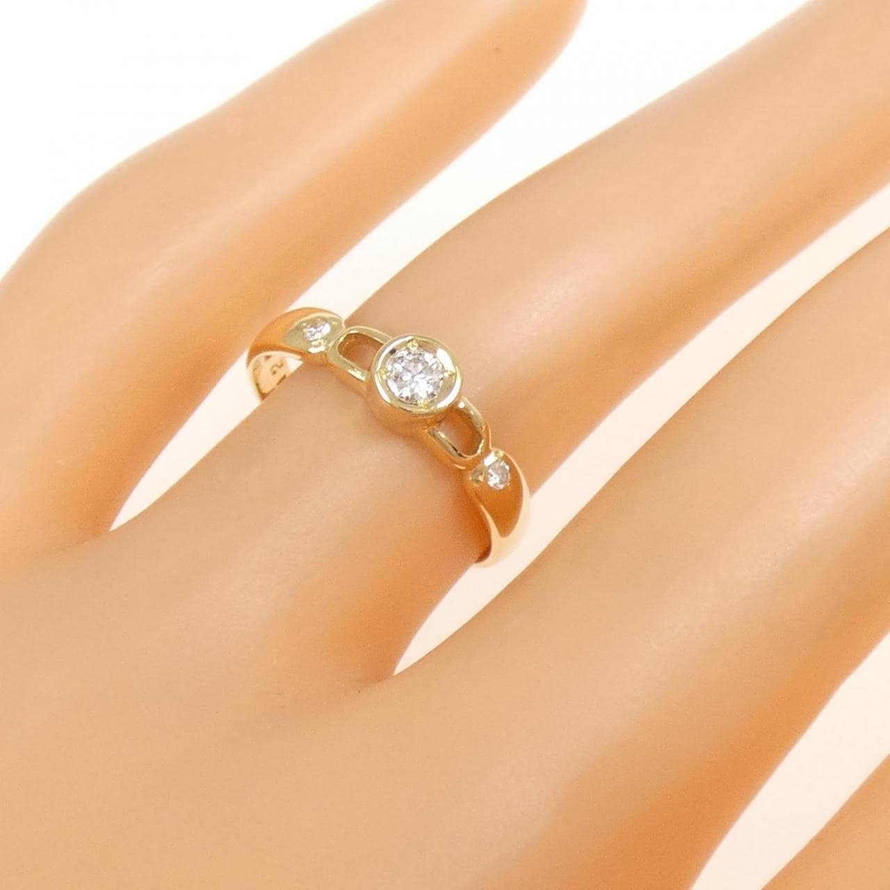 K18YG ダイヤモンド リング 0.12CT