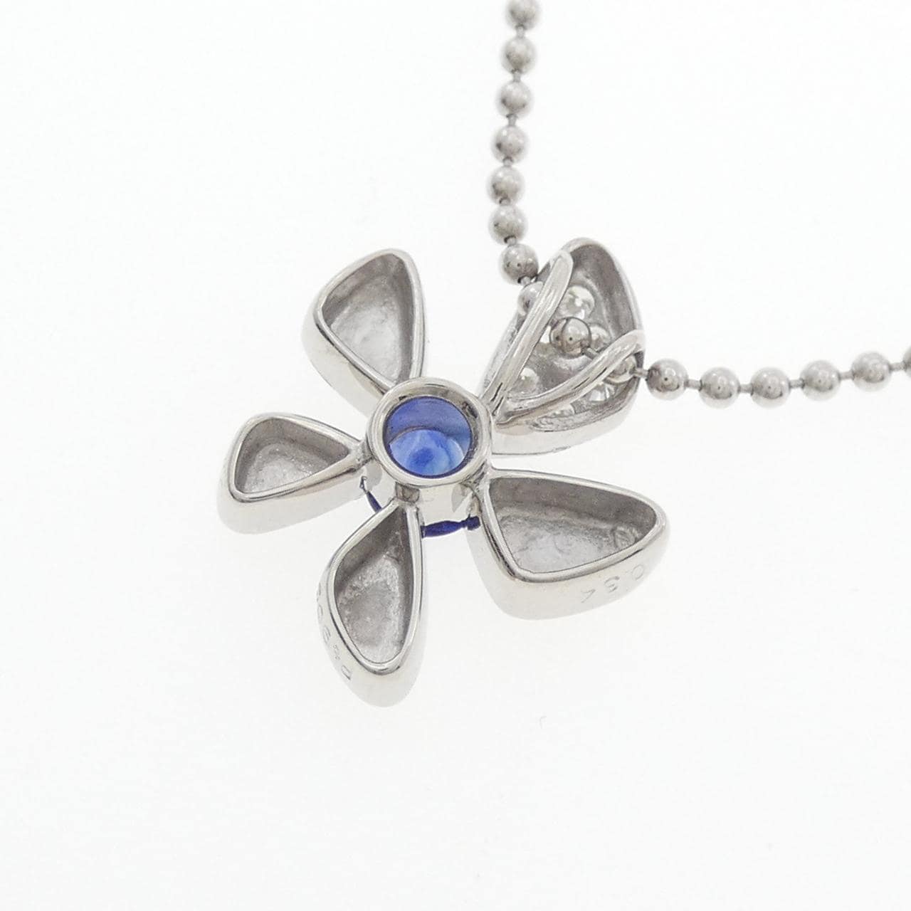 PT900/PT850 フラワー サファイヤ ネックレス 0.34CT