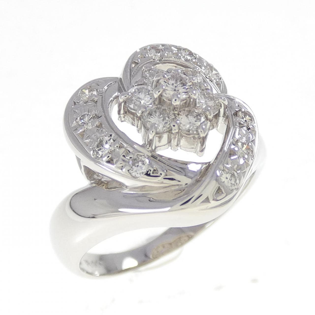 PT900花朵钻石戒指0.50CT