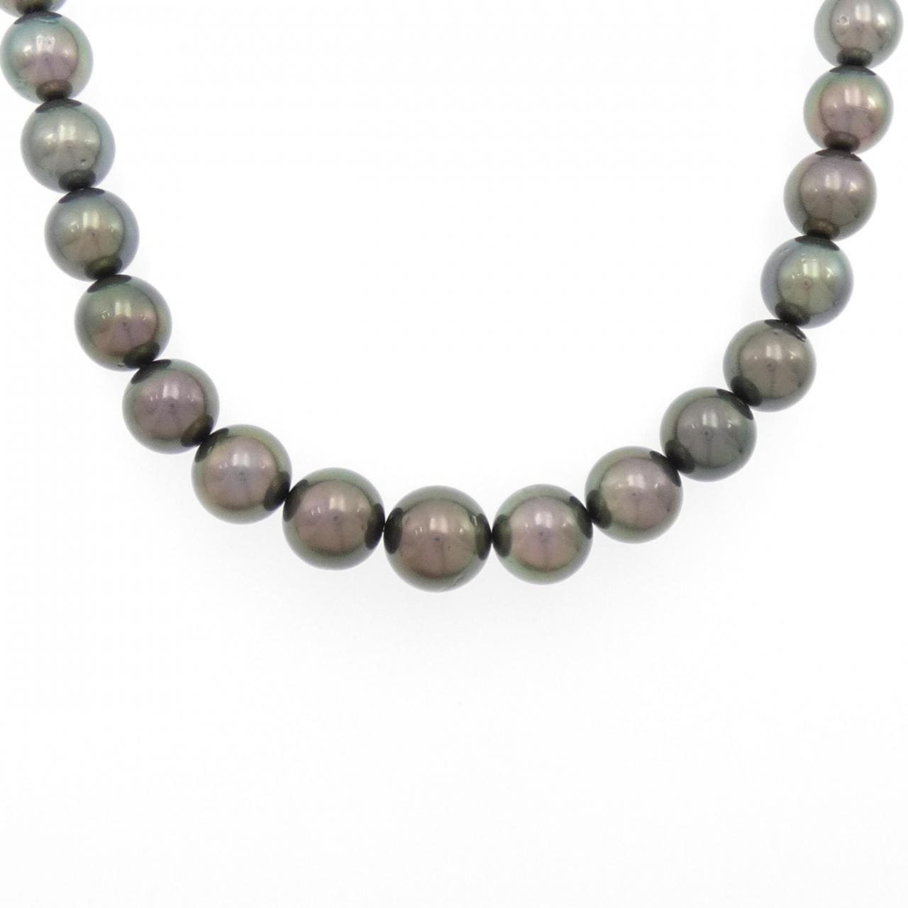 シルバークラスプ 黒蝶パール ネックレス 8-11mm