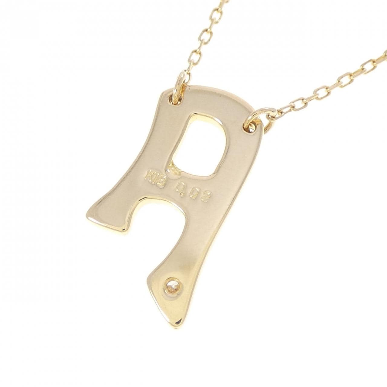 K18YG イニシャルA ダイヤモンド ネックレス 0.02CT
