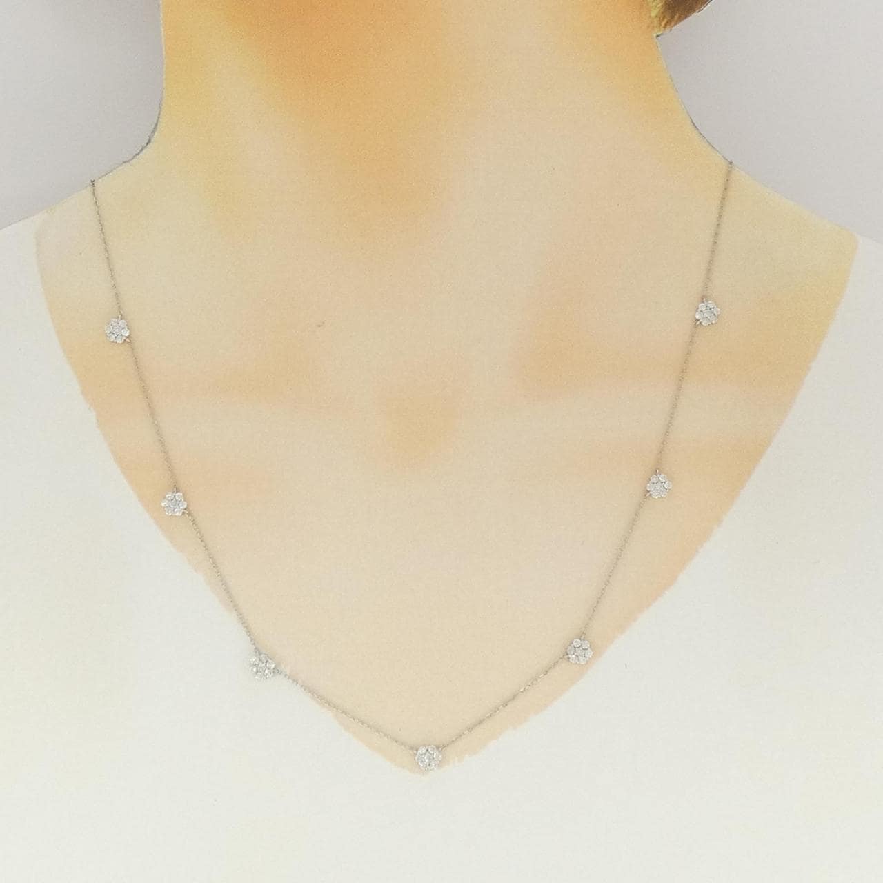 PT850 フラワー ダイヤモンド ネックレス 1.00CT