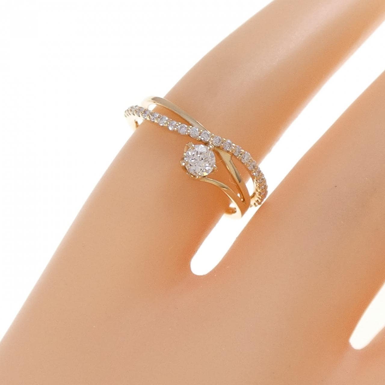 K18YG ダイヤモンド ピンキーリング 0.113CT