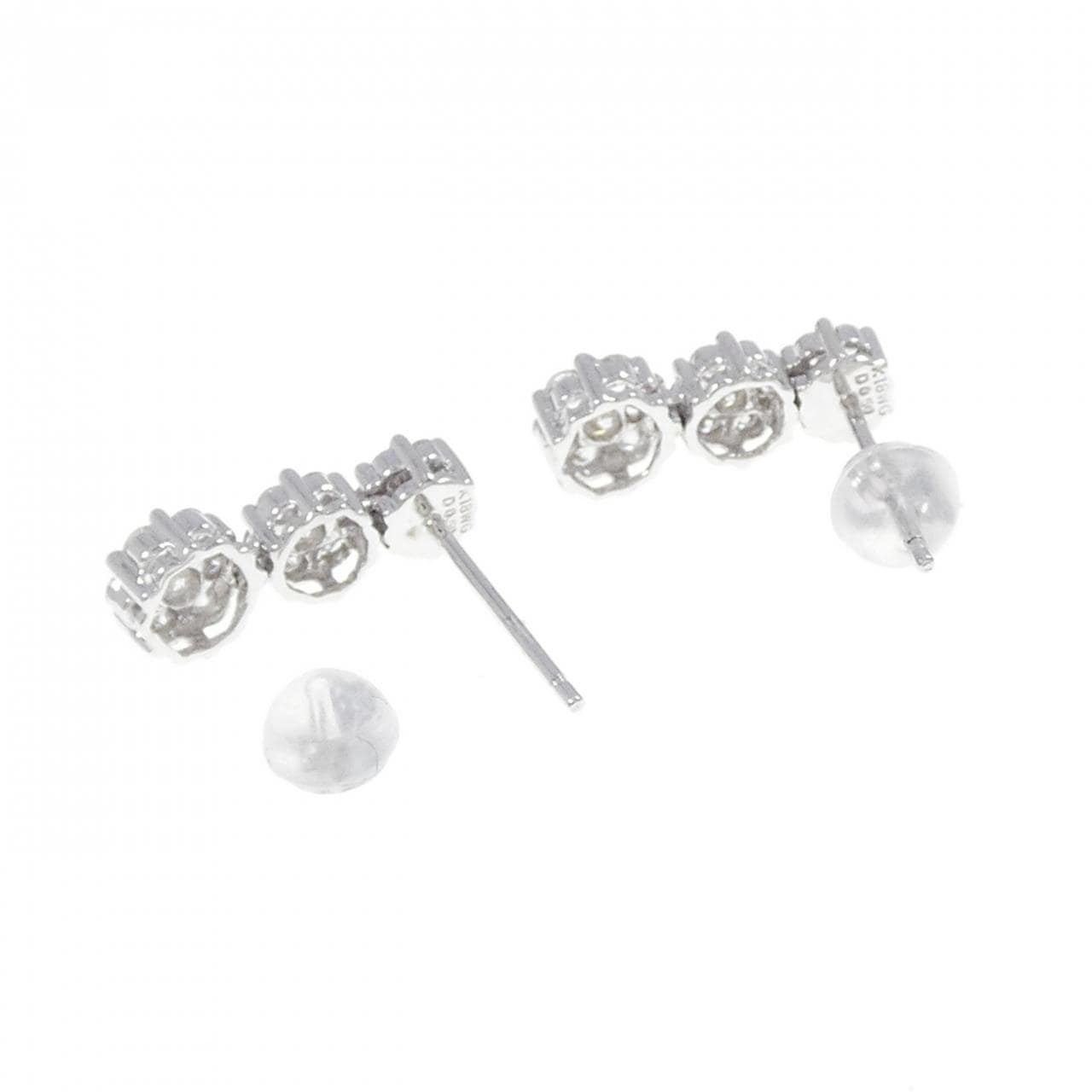 K18WG ダイヤモンド ピアス 1.00CT