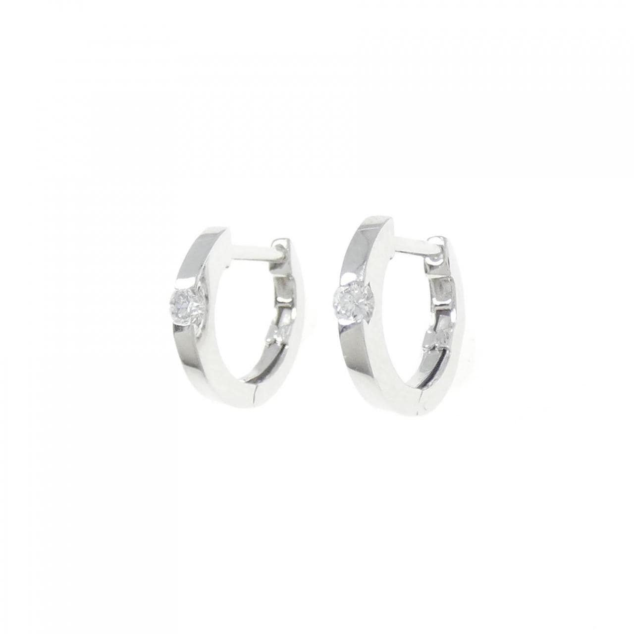 K18WG ダイヤモンド ピアス 0.08CT