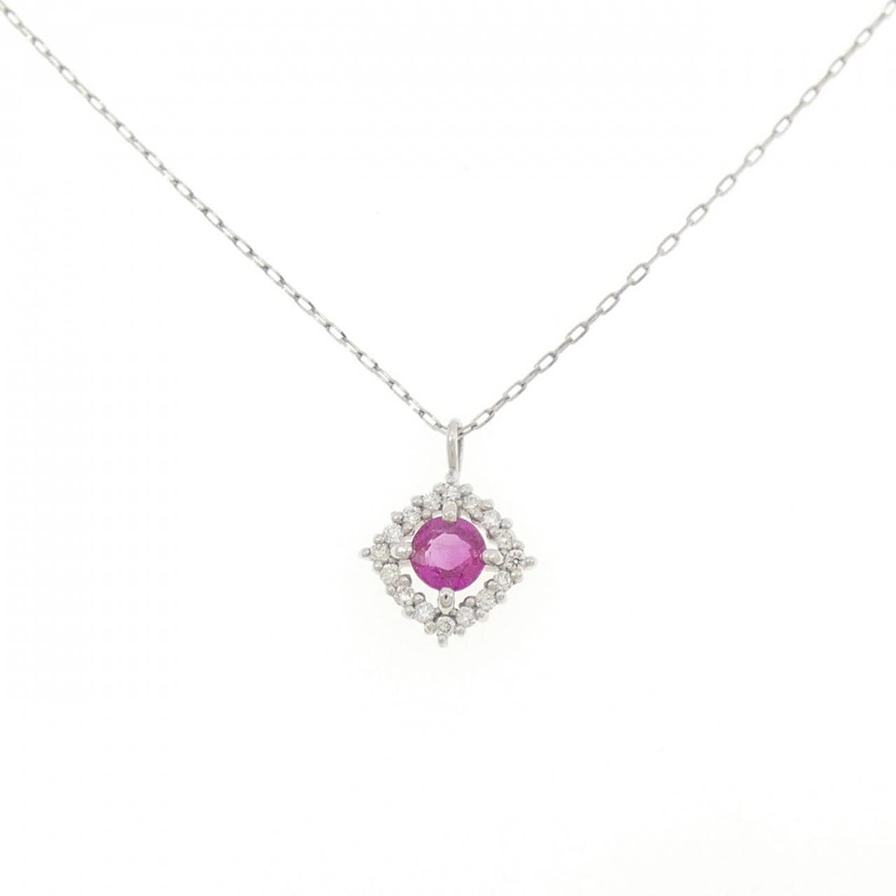 【新品】PT950/PT900 ルビー ネックレス 0.17CT
