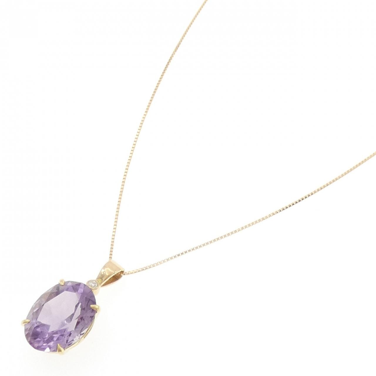 K18YG アメジスト ネックレス 9.12CT