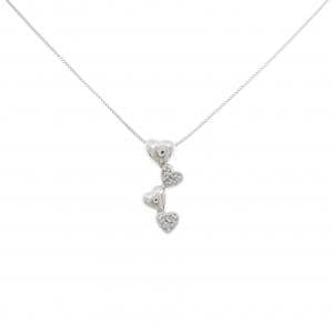 K18WG ハート ダイヤモンド ネックレス 0.04CT
