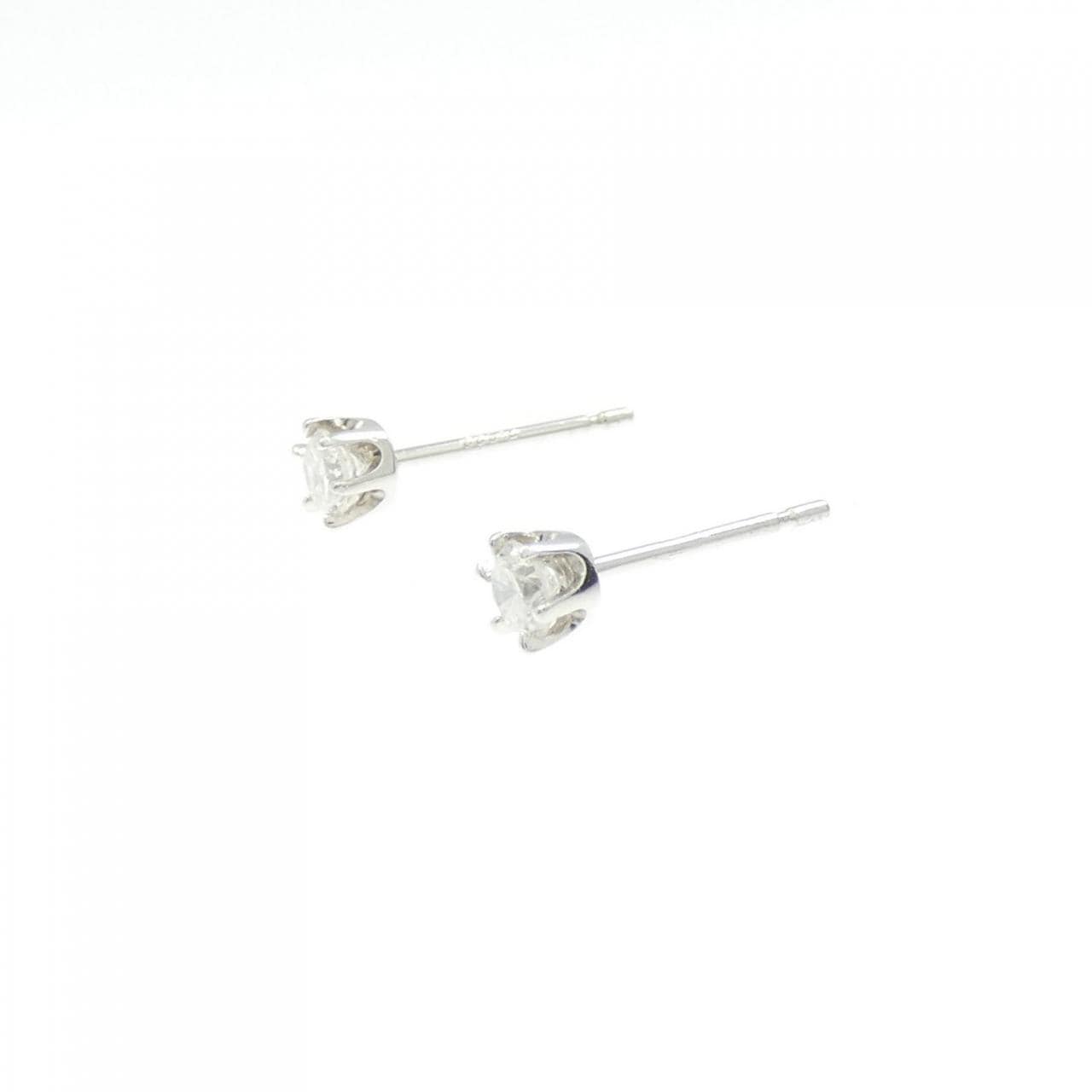 PT900 ソリティア ダイヤモンド ピアス