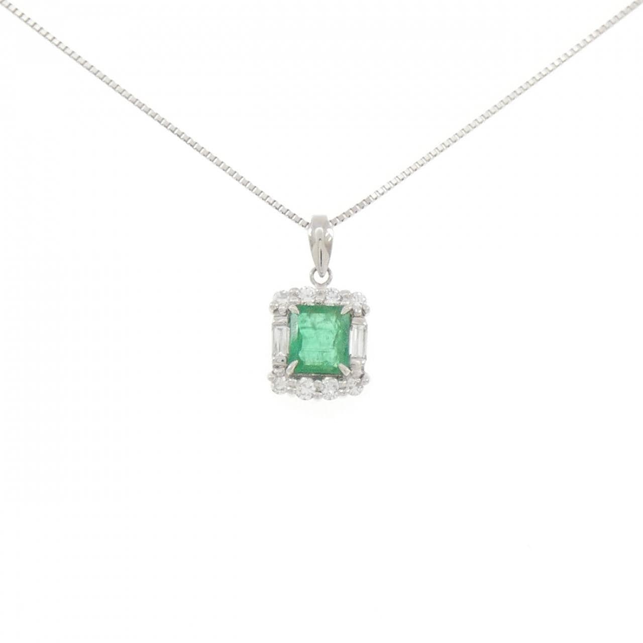 PT900/PT850 エメラルド ネックレス 0.77CT