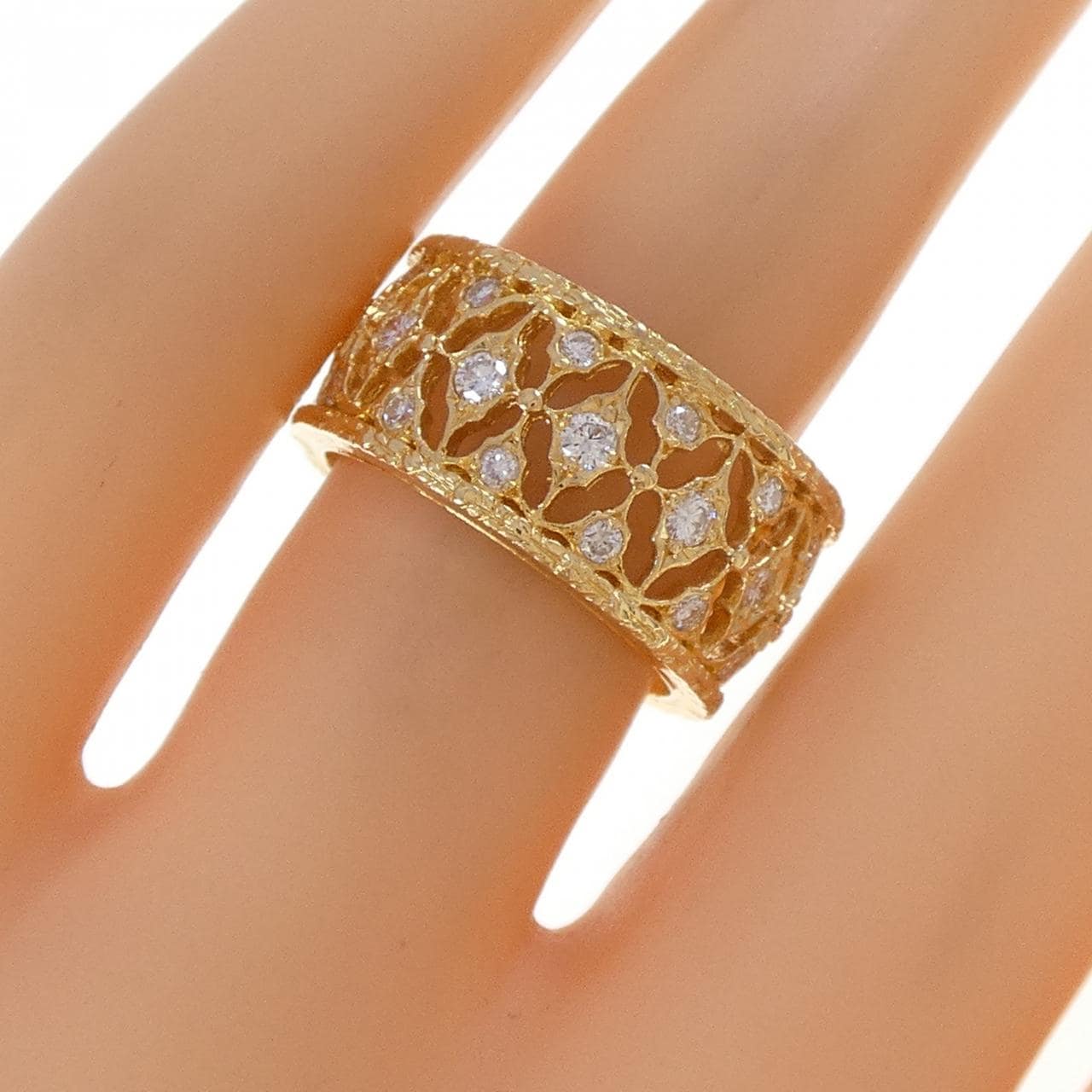 K18YG ダイヤモンド リング 0.774CT