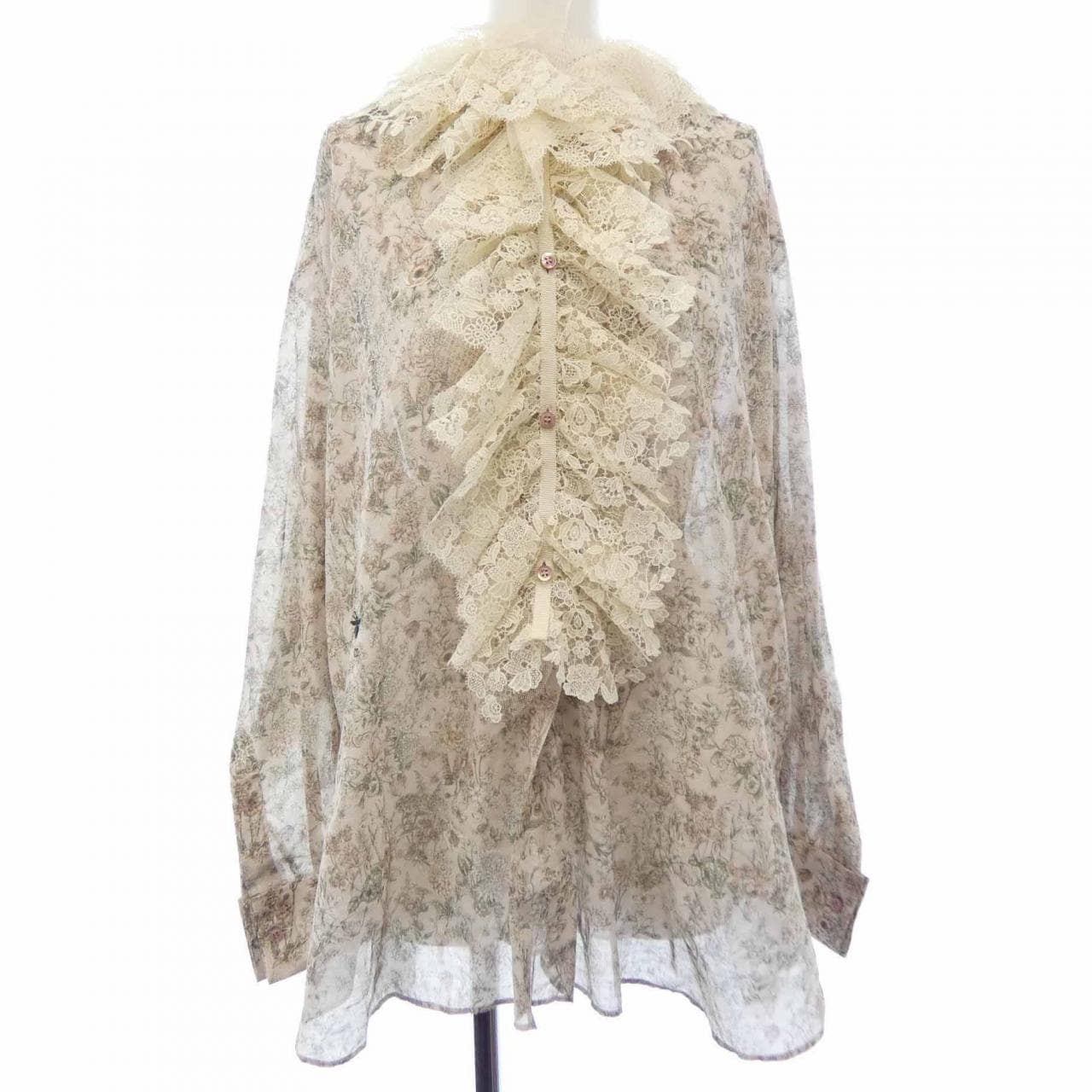 クリスチャンディオール CHRISTIAN DIOR ルーシュカラー付きブラウス 551B34A3B35 トップス