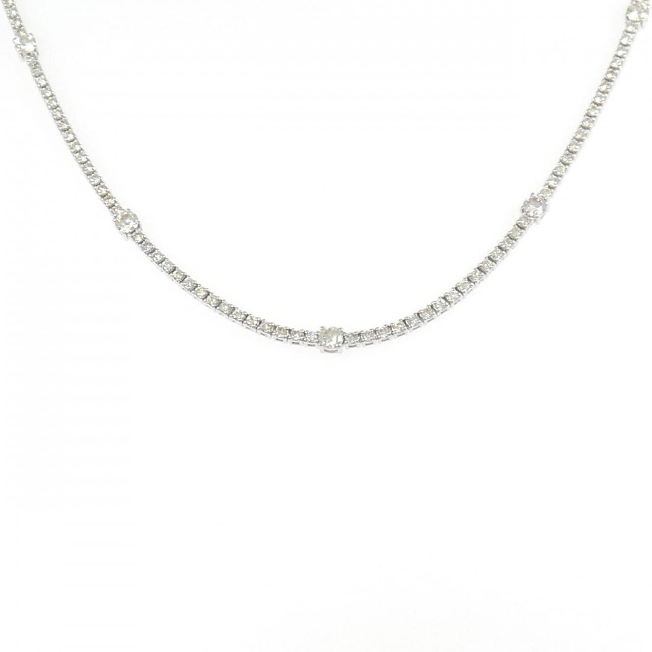 K18WG ダイヤモンド ネックレス 3.00CT