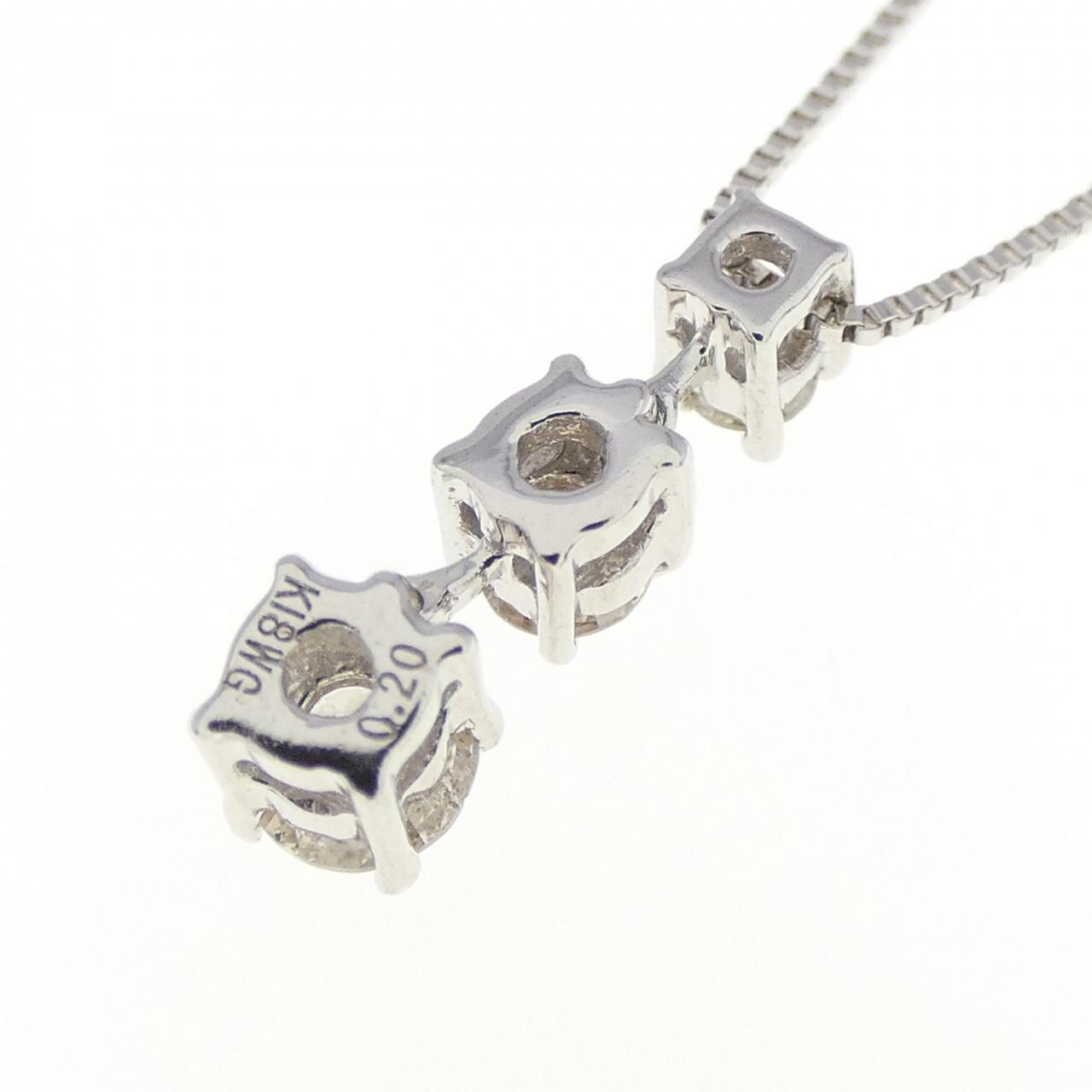 K18WG ダイヤモンド ネックレス 0.20CT