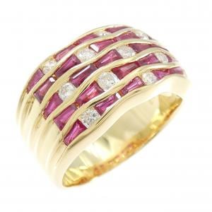 K18YG ルビー リング 1.97CT