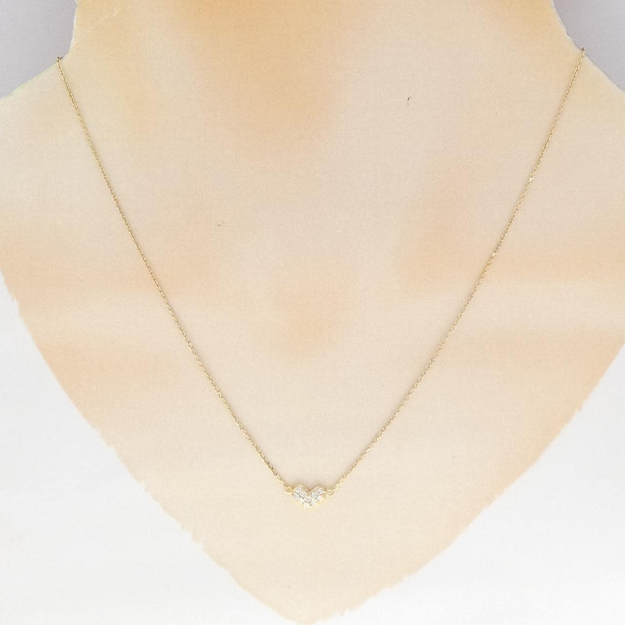 K18YG ハート ダイヤモンド ネックレス 0.10CT