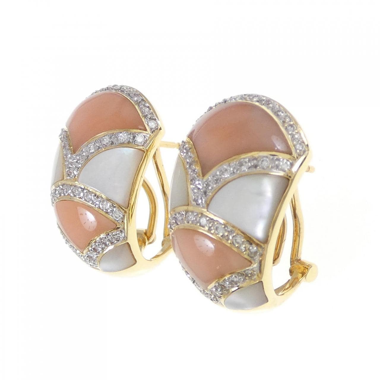 K18YG/K18WG colored stone earrings