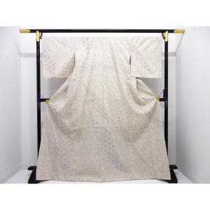 訪問着　紬織　ぜんまい入り　刺し子　身幅Ｌ寸